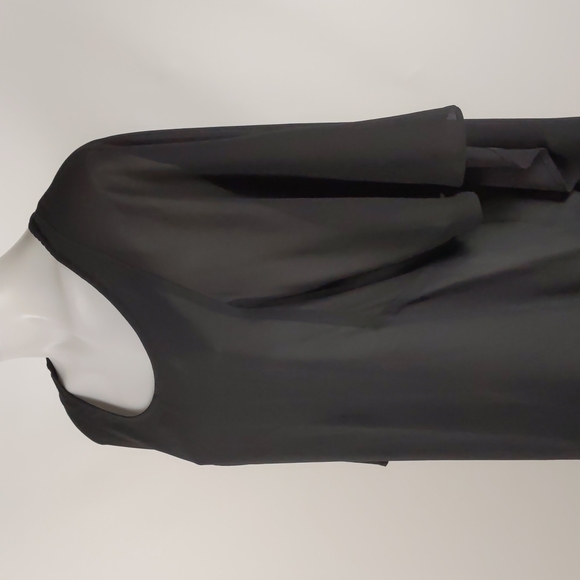 Staple Women's Top Size 10 Black Sheer Cape Tunic Round Neck Kimono Sleeves - Picture 6 of 13